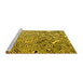 Sideview of Machine Washable Solid Yellow Modern Rug, wshabs4753yw