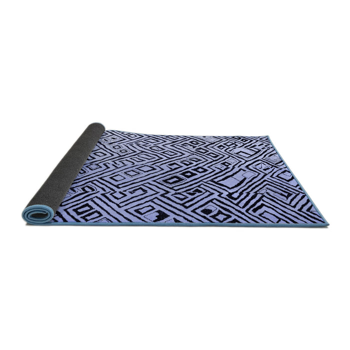 Sideview of Solid Blue Modern Rug, abs4753blu