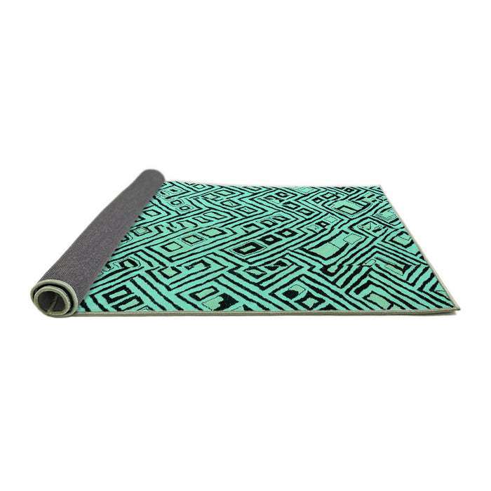 Sideview of Solid Turquoise Modern Rug, abs4753turq