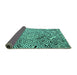 Sideview of Solid Turquoise Modern Rug, abs4753turq