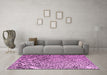 Machine Washable Solid Pink Modern Rug in a Living Room, wshabs4753pnk