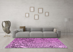 Machine Washable Solid Pink Modern Rug in a Living Room, wshabs4753pnk