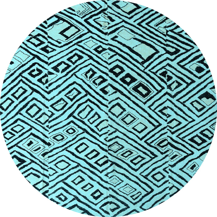 Round Solid Light Blue Modern Rug, abs4753lblu