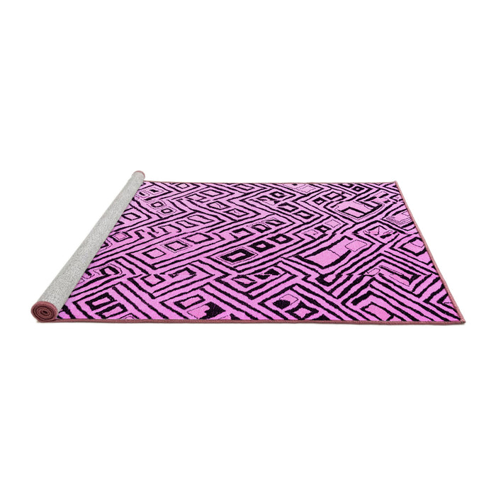Sideview of Machine Washable Solid Pink Modern Rug, wshabs4753pnk