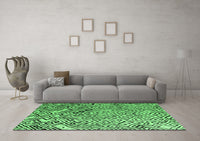 Machine Washable Solid Emerald Green Modern Rug, wshabs4753emgrn