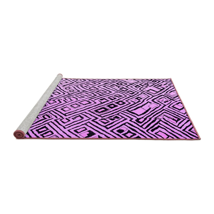 Sideview of Machine Washable Solid Purple Modern Area Rugs, wshabs4753pur
