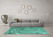 Machine Washable Solid Turquoise Modern Area Rugs in a Living Room,, wshabs4753turq