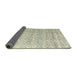 Sideview of Abstract Green Solid Rug, abs4754