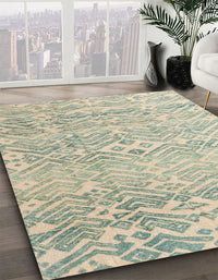 Abstract Green Solid Rug, abs4754