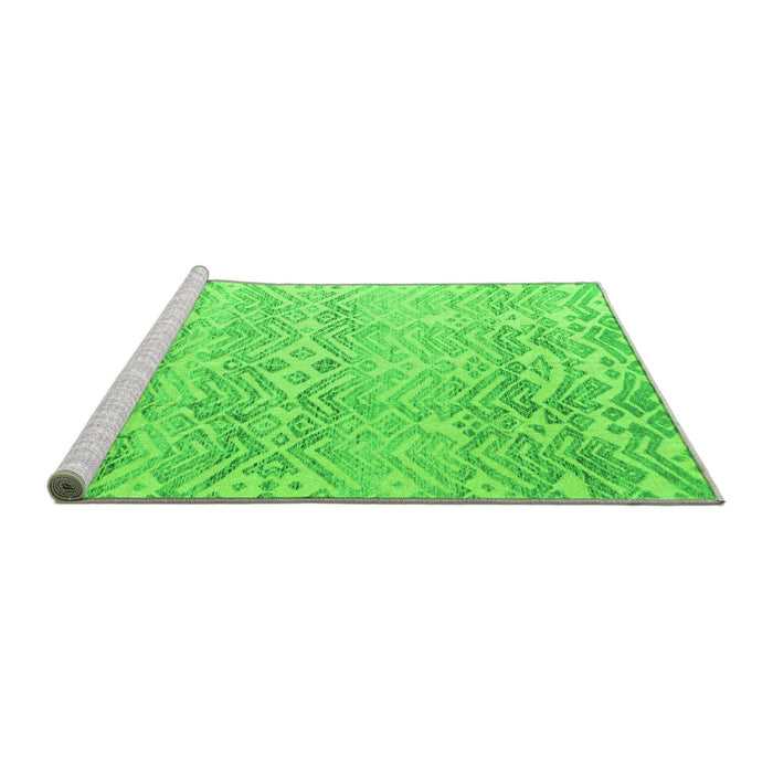 Sideview of Machine Washable Solid Green Modern Area Rugs, wshabs4754grn
