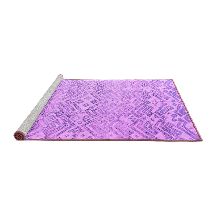 Sideview of Machine Washable Solid Purple Modern Area Rugs, wshabs4754pur