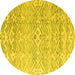 Round Solid Yellow Modern Rug, abs4754yw