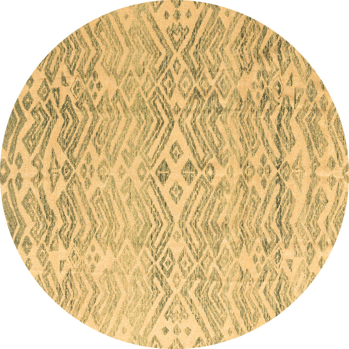 Round Machine Washable Solid Brown Modern Rug, wshabs4754brn
