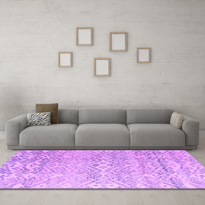 Machine Washable Solid Purple Modern Area Rugs in a Living Room, wshabs4754pur