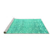 Sideview of Machine Washable Solid Turquoise Modern Area Rugs, wshabs4754turq