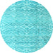 Round Solid Light Blue Modern Rug, abs4754lblu