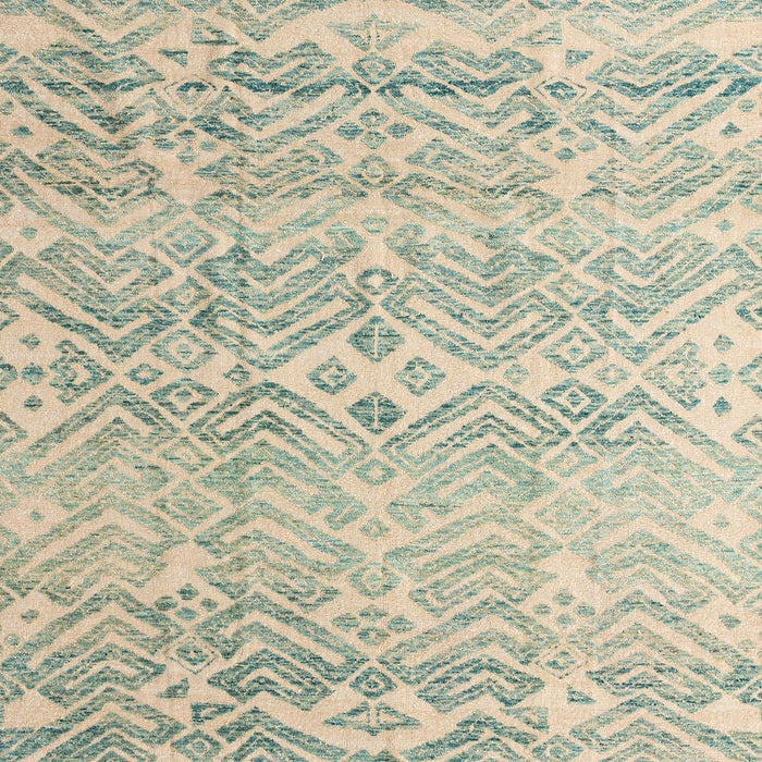 Machine Washable Abstract Green Rug, wshabs4754