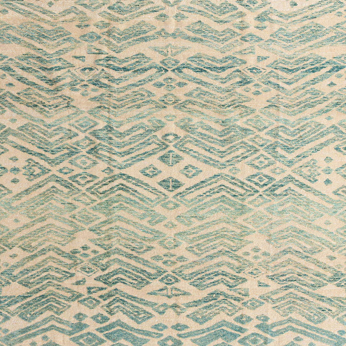 Square Machine Washable Abstract Green Rug, wshabs4754