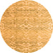 Round Solid Orange Modern Rug, abs4754org