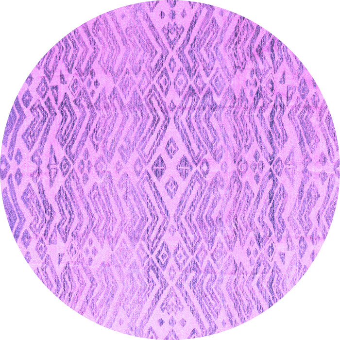 Round Solid Purple Modern Rug, abs4754pur