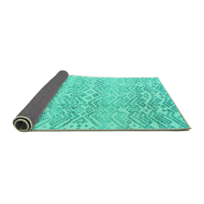 Sideview of Solid Turquoise Modern Rug, abs4754turq