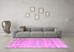 Machine Washable Solid Pink Modern Rug in a Living Room, wshabs4754pnk