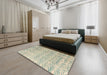 Abstract Green Solid Rug in a Bedroom, abs4754