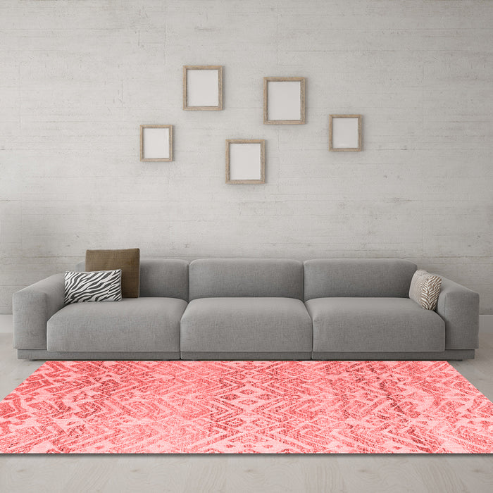 Modern Red Washable Rugs
