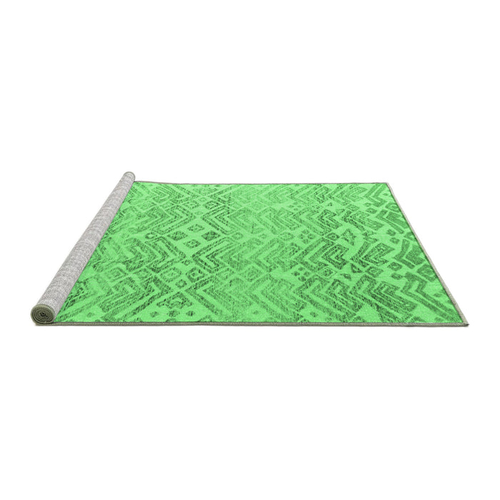 Sideview of Machine Washable Solid Emerald Green Modern Area Rugs, wshabs4754emgrn