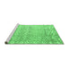 Sideview of Machine Washable Solid Emerald Green Modern Area Rugs, wshabs4754emgrn