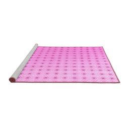 Sideview of Machine Washable Abstract Pink Modern Rug, wshabs4755pnk