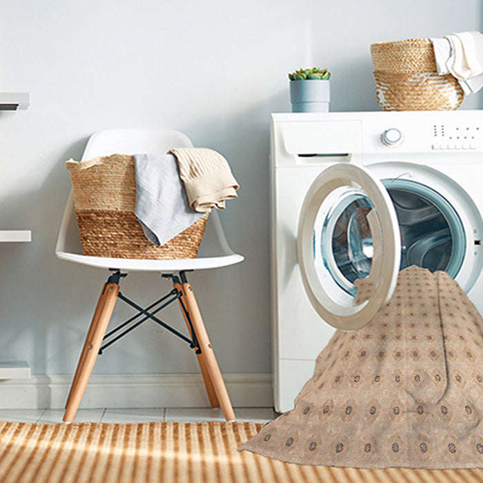 Machine Washable Abstract Pastel Orange Rug in a Washing Machine, wshabs4755