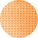 Round Machine Washable Abstract Orange Modern Area Rugs, wshabs4755org