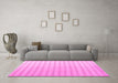 Machine Washable Abstract Pink Modern Rug in a Living Room, wshabs4755pnk