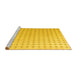 Sideview of Machine Washable Abstract Yellow Modern Rug, wshabs4755yw