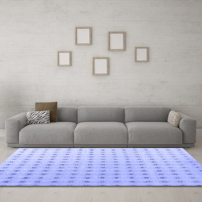 Machine Washable Abstract Blue Modern Rug in a Living Room, wshabs4755blu