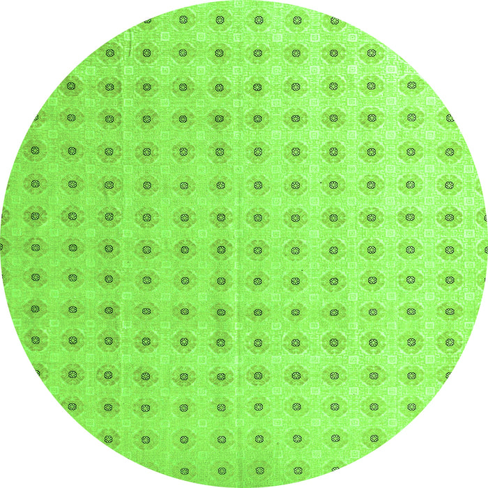 Round Abstract Green Modern Rug, abs4755grn