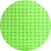 Round Abstract Green Modern Rug, abs4755grn