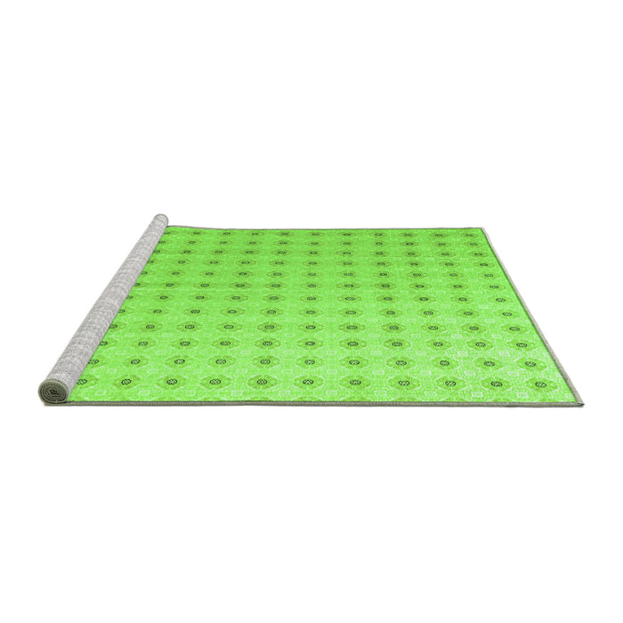 Sideview of Machine Washable Abstract Green Modern Area Rugs, wshabs4755grn