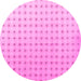 Round Machine Washable Abstract Pink Modern Rug, wshabs4755pnk