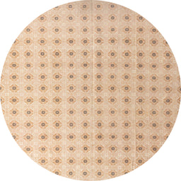 Round Abstract Pastel Orange Modern Rug, abs4755