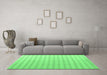 Machine Washable Abstract Emerald Green Modern Area Rugs in a Living Room,, wshabs4755emgrn