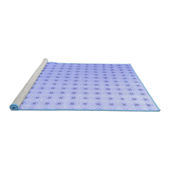 Sideview of Machine Washable Abstract Blue Modern Rug, wshabs4755blu