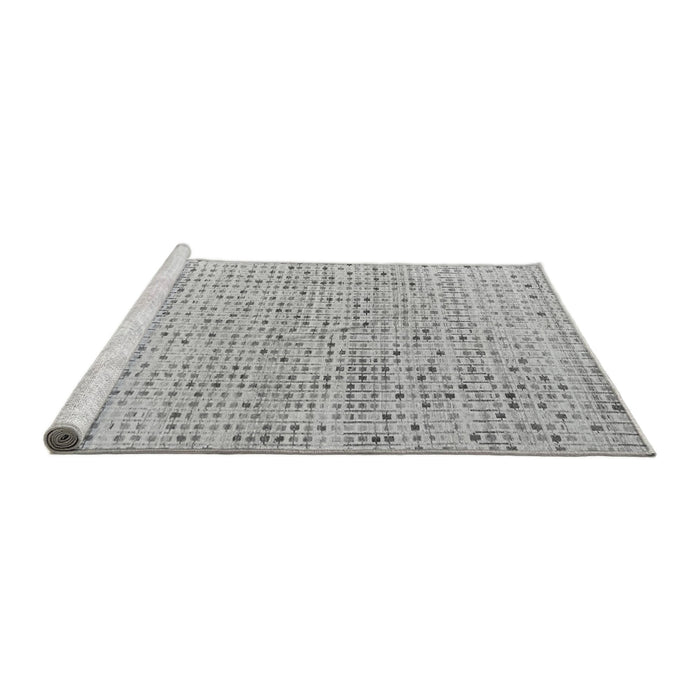 Sideview of Machine Washable Abstract Gray Modern Rug, wshabs4756gry