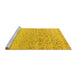 Sideview of Machine Washable Abstract Yellow Modern Rug, wshabs4756yw