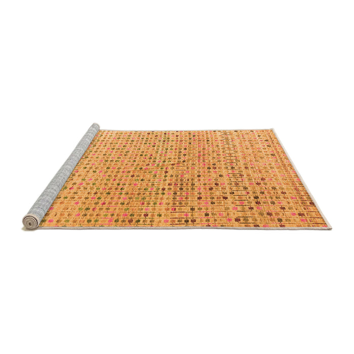 Sideview of Machine Washable Abstract Orange Modern Area Rugs, wshabs4756org