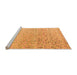 Sideview of Machine Washable Abstract Orange Modern Area Rugs, wshabs4756org