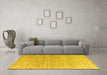 Machine Washable Abstract Yellow Modern Rug in a Living Room, wshabs4756yw