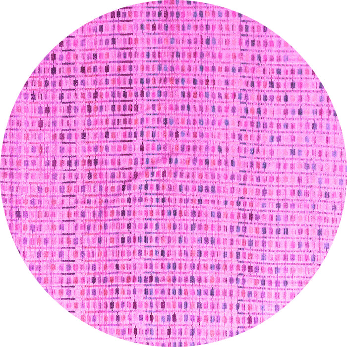 Round Machine Washable Abstract Pink Modern Rug, wshabs4756pnk