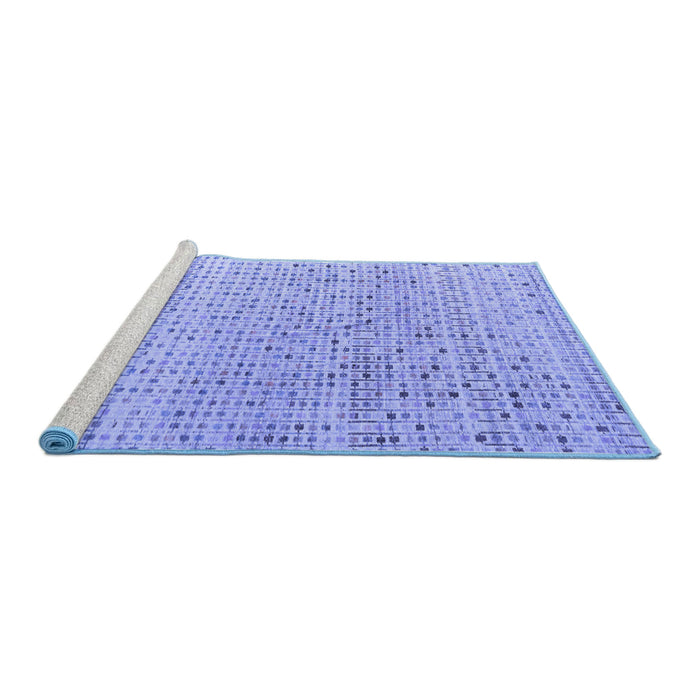Sideview of Machine Washable Abstract Blue Modern Rug, wshabs4756blu